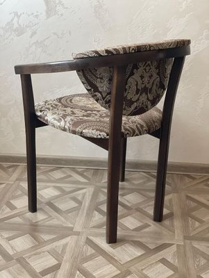 ➤Ціна 2 700 грн UAH Купити Дизайнерський стілець з підлокітниками дерев'яний Герхард натуральний бук, сидіння коричневое➤Коричневий ➤Стілець із підлокітниками➤Еко➤85.5ST фото