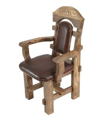 ➤Ціна 3 120 грн UAH Купити Стильний стілець під старовину дерев'яний з кожзам Микулаш➤Горіх ➤Стілець садовий➤Еко➤213ST фото