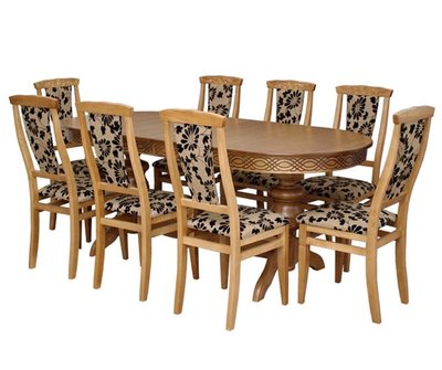 ➤Цена 38 820 грн UAH Купить Комплект мебели стол кухонный 160х90(+40) со стульями обеденными 8 шт орех ➤Орех ➤Классические➤Nalp➤077PLN фото