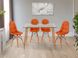 Набор стол и стулья 4 шт обеденные столешница стекло закаленное 80х120 сиденье велюр оранжевый 012K_JASK фото 7