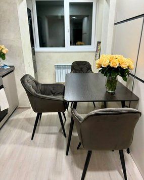 ➤Цена 8 788 грн UAH Купить Стул кресло обеденный 58x50x82 на деревянных опорах темно-серый 2 ➤серый+черный ➤Стул кресло мягкое➤Nalp➤2004PLN фото