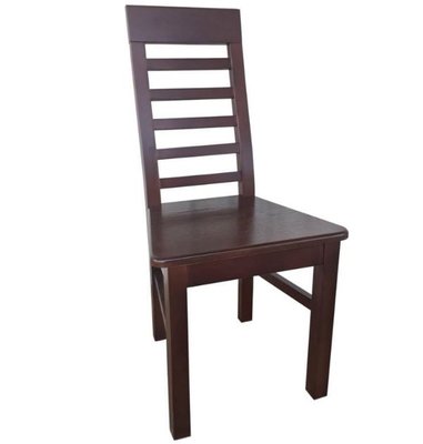 ➤Ціна 3 450 грн UAH Купити Класичний стілець твердий для сучасної кухні 45x43x100 дерево натуральне лак горіх темний➤Темний горіх ➤Тверді➤Nalp➤884PLN фото