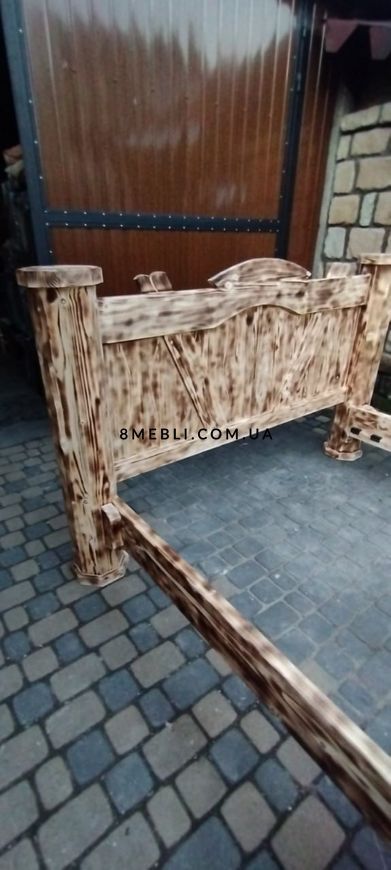 ➤Цена 10 770 грн UAH Купить Кровать деревянная односпальная 90х200 Кажов под старину ➤Орех ➤Кровать под старину➤МЕКО➤0127МЕКО фото