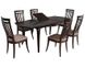 Комплект меблів стіл кухонний дерев'яний 160x92(+44) + стільці м'які 6 шт горіх темний 124PLN фото 4