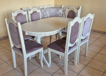 ➤Цена 21 240 грн UAH Купить Комплект стол Нерб 160х90(+40) + стулья 6 шт Ivory2 ➤Молочний ➤Обеденный стол и стулья➤Rotanes➤2220SEN фото