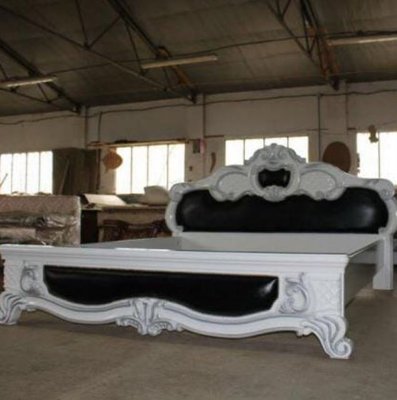 ➤Ціна  UAH Купити Ліжко двоспальне 180х200 дерев'яне з декором + тканинні вставки білий лак➤Білий ➤Ліжко двоспальне➤Nalp➤1020PLN фото