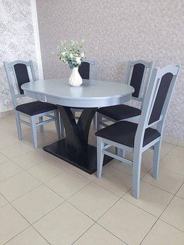 ➤Ціна 13 750 грн UAH Купити Стіл прямокутний 120х80+40 із масиву бука Кайл var 4➤white-natural ➤Стіл обідній➤Еко➤0135СТ1 фото