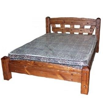 ➤Ціна 8 850 грн UAH Купити Кровать деревянная двуспалная Кярбод под старину 2➤Темний горіх ➤Ліжко під старовину➤МЕКО➤0128МЕКО фото