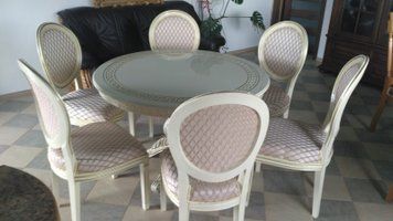 ➤Цена 7 995 грн UAH Купить Стул с круглой спинкой Яиценев 102х51х49 белый ткань крем var 6 ➤White ➤Стулья деревянные➤Ренарф➤0006FRA фото