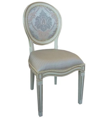 ➤Ціна 10 875 грн UAH Купити Білий стілець із круглою спинкою м'який 48x50x100 корпус дерево➤Білий ➤Стільці дерев'яні ➤Nalp➤587PLN фото