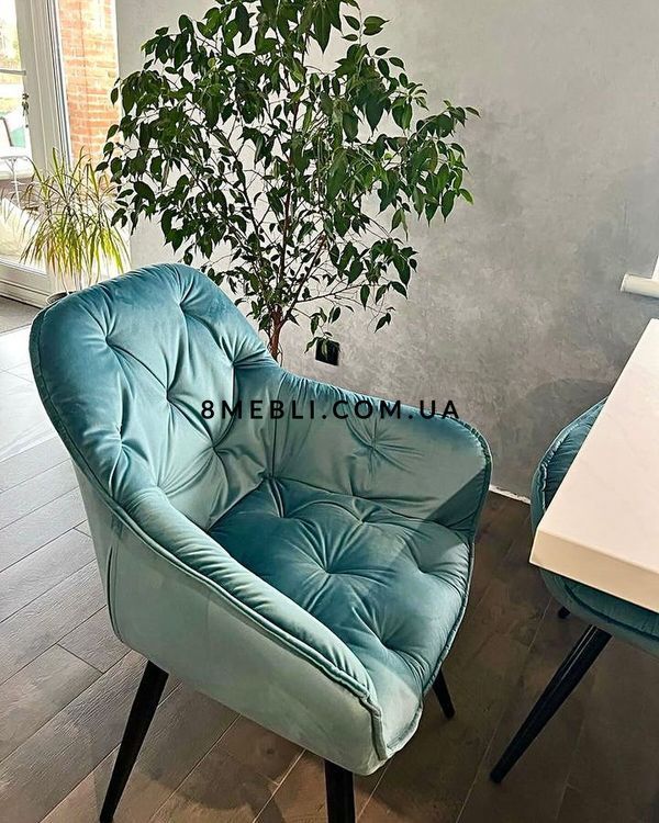 ➤Цена 7 578 грн UAH Купить Стул кресло с подлокотниками 57x43x87 ткань бирюза 3 ➤Blue ➤Стул кресло мягкое➤Nalp➤1952PLN фото