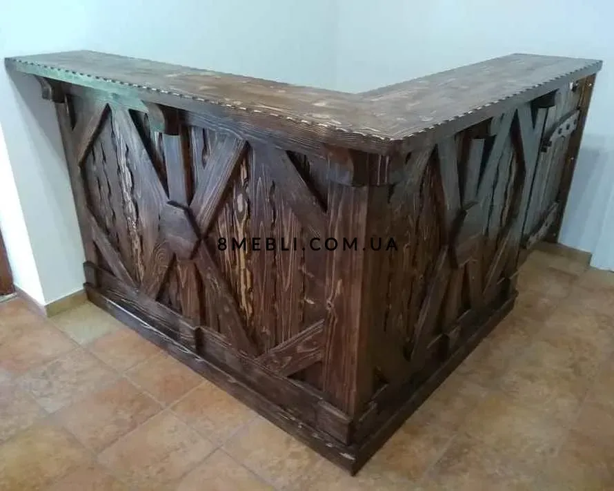 Барна стійка кутова під старовину (250x250)х50хh110 дерев'яна