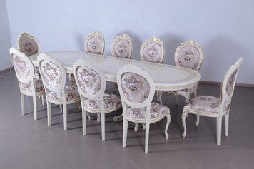 ➤Цена 11 250 грн UAH Купить Стул обеденный Яилицис 108х51х50h белый обивка  цветами var 14 ➤латте ➤Стулья деревянные➤Ренарф➤0008FRA фото