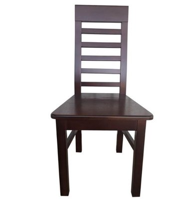 ➤Ціна 3 450 грн UAH Купити Дерев'яний стілець для кухні 45x43x100 спинки та сидіння тверді лак темний горіх➤Темний горіх ➤Тверді➤Nalp➤887PLN фото
