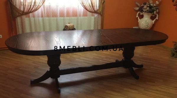 ➤Ціна 17 990 грн UAH Купити Стіл дерев'яний у вітальню Нерб Нью 200х100 (+40+40 вставка)➤Темний горіх ➤Стіл обідній➤Nerb➤503ST фото