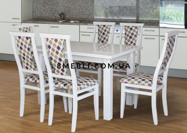 ➤Цена 2 004 грн UAH Купить Стул обеденный 44х43хh101 Керам 1 лак белый ➤белое дерево ➤Стулья деревянные➤okram➤0125okram фото
