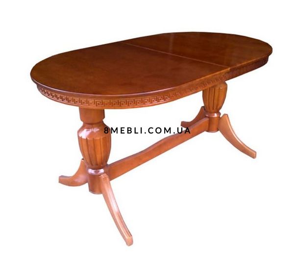 ➤Ціна 18 120 грн UAH Купити Овальний стіл із розкладною стільницею 160х90(+40) з натурального дерева лак білий➤Білий ➤Класичні➤Nalp➤308PLN фото