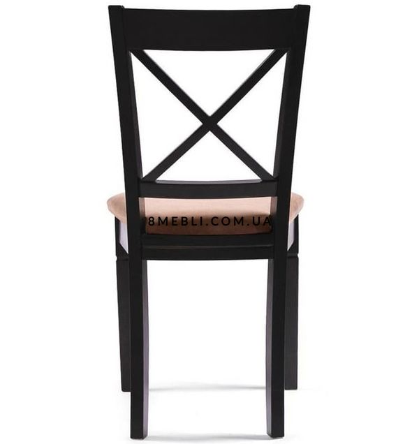 ➤Цена 3 675 грн UAH Купить Обеденный стул с мягким сиденьем 45x48x93 массив дерева спинка крестообразная лак венге ➤Венге ➤С Х-подобной спинкой➤Nalp➤843PLN фото