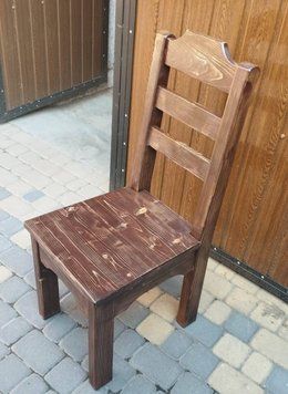 ➤Ціна 2 925 грн UAH Купити Стілець дерев'яний Рипскеш СТ-7 твердий під старовину 2➤горіх темний ➤Стільці під старовину➤МЕКО➤0051МЕКО1 фото