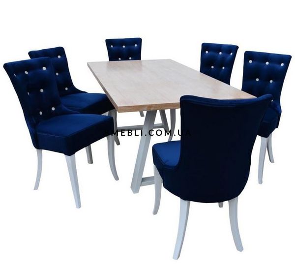 ➤Цена 8 790 грн UAH Купить Стул кресло на деревянных ножках 52x63x92 для современной обеденной зоны лак венге ткань синяя ➤Венге ➤Стул кресло мягкое➤Nalp➤753PLN фото