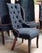 Стілець крісло на дерев'яних ніжках 52x63x92 для сучасної обідньої зони лак венге тканина синя 753PLN фото 14