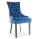 Стілець крісло на дерев'яних ніжках 52x63x92 для сучасної обідньої зони лак темний горіх тканина синя 753PLN фото 7