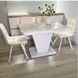 Комплект розкладний обідній стіл 110х70(+45) біле дерево + стільці 4 шт Ваніль на білих ніжках 0550JAM фото 1
