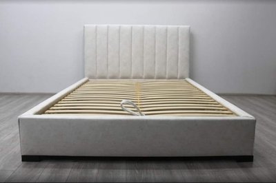 ➤Ціна 12 750 грн UAH Купити Ліжко двоспальне без матраца 160х200 з високим узголів'ям у тканині колір білий➤Білий ➤Ліжко двоспальне➤Kit➤1402ST фото