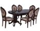 Обідній набір стіл 180x100 (+50x2) та стільці 6 шт стільниця фігурна темний горіх 032PLN фото 1