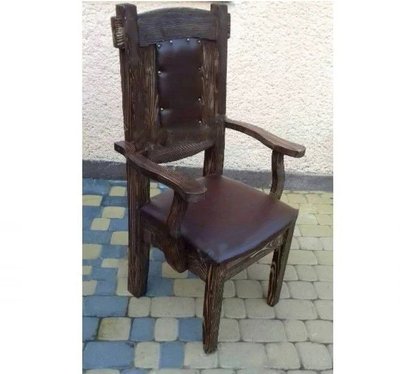 ➤Ціна 2 595 грн UAH Купити Дерев`яний стілець Казок під старовину з підлокотниками➤Горіх світлий ➤Стільці під старовину➤МЕКО➤0061МЕКО1 фото