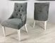 ➤Ціна 9 090 грн UAH Купити Стілець крісло на дерев'яних ніжках 52x63x92 для сучасної обідньої зони лак білий тканина сіра➤Білий ➤Стілець крісло м'яке➤Nalp➤753PLN фото