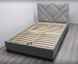 Дерев'яне ліжко двоспальне 160х200 з високим узголів'ям у тканині колір сірий 1403ST фото 1