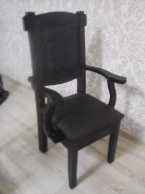 ➤Ціна 2 595 грн UAH Купити Дерев`яний стілець Казок під старовину з підлокотниками 2➤Темний горіх ➤Стільці під старовину➤МЕКО➤0061МЕКО1 фото