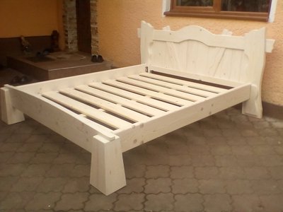➤Ціна 9 450 грн UAH Купити Ліжко дерев'яне двоспальне Адьлози під старовину➤Бук натуральний ➤Ліжко під старовину➤МЕКО➤0129МЕКО фото