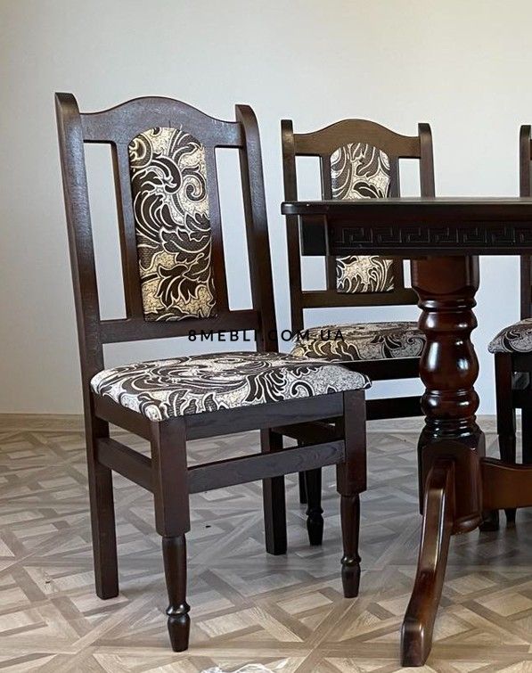 ➤Ціна 18 060 грн UAH Купити Стіл та стільці з дерева для вітальні 1+8 Нерб Нью (1600х900 +400)➤Горіх ➤Обідній стіл та стільці➤Nerb➤000011КОМ фото