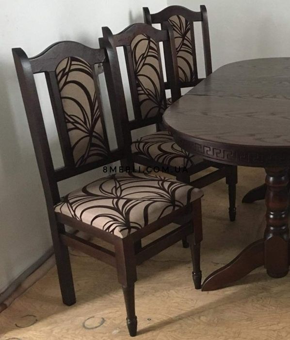 ➤Цена 18 060 грн UAH Купить Стол и стулья из дерева для гостиной 1+8 Нерб Нью (1600х900 +400) ➤Орех ➤Обеденный стол и стулья➤Nerb➤000011КОМ фото