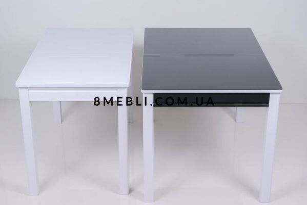 ➤Ціна 11 000 грн UAH Купити Стіл кухонний Омер-Нас mini 110х65(+35) стільниця лакобель сірий з чорним➤сірий + чорний ➤Стіл обідній➤Remrofib➤0164REM фото