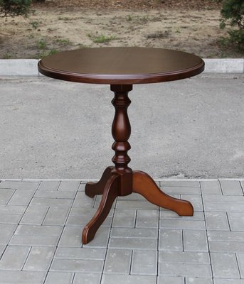 ➤Ціна 3 276 грн UAH Купити Кавовий столик на фігурній опорі дерев'яний нерозкладний D68 горіх➤Горіх ➤Столи на одній опорі➤Kit➤051AVN фото