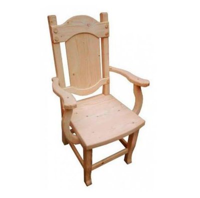 ➤Ціна 2 730 грн UAH Купити Дерев'яний стілець із підлокітниками та високою спинкою під старовину Матвій➤Смерека ➤Стілець садовий➤Еко➤218ST фото