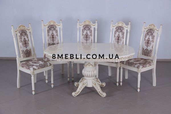 ➤Цена 55 350 грн UAH Купить Комплект стол обеденный Силе 100х100(+40) + стулья Ноараф 6 шт белый var 5 ➤белое дерево ➤Комплект стол и стулья➤Ренарф➤0066FRA фото