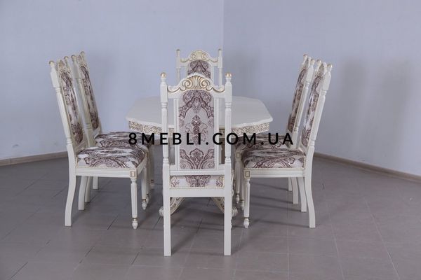 ➤Цена 55 350 грн UAH Купить Комплект стол обеденный Силе 100х100(+40) + стулья Ноараф 6 шт белый var 5 ➤белое дерево ➤Комплект стол и стулья➤Ренарф➤0066FRA фото