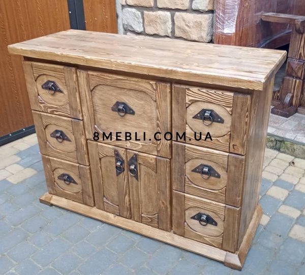 ➤Цена 15 525 грн UAH Купить Комод деревянный 7Ш2Д 120х40хh100 Фарг под старину 2 ➤Орех светлый ➤Комод под старину➤МЕКО➤0164МЕКО фото