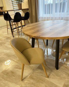 ➤Ціна 6 210 грн UAH Купити Стілець крісло з круглою спинкою 47x45x75 тканина коричнева 2➤Коричневый ➤Стілець крісло м'яке➤Nalp➤2046PLN фото