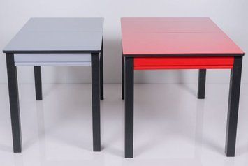➤Ціна 11 000 грн UAH Купити Стіл кухонний Омер-Нас mini 110х65(+35) стільниця лакобель сірий з чорним➤сірий + чорний ➤Стіл обідній➤Remrofib➤0164REM фото