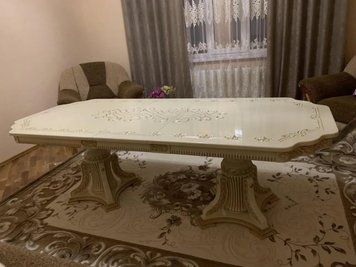 ➤Ціна 27 500 грн UAH Купити Стіл розкладний Калин 250х100(+50+50) на фігурних опорах ivory 3➤Ваніль ➤Стіл обідній➤Еко➤0084SEN фото
