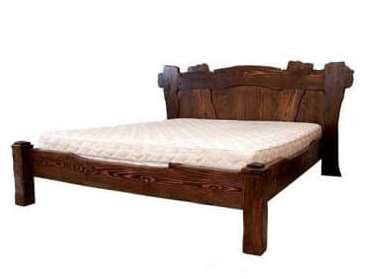 ➤Ціна 10 125 грн UAH Купити Ліжко дерев'яне Ритагоб 160х200 під старовину➤Темний горіх ➤Ліжко під старовину➤МЕКО➤0121МЕКО фото