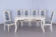 Комплект у вітальню з різьбленням Джорі стіл 160х95+40 + Стільці 6 шт білий патина золото 000063КОМ фото 6