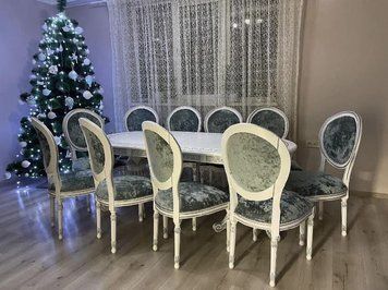 ➤Ціна 13 500 грн UAH Купити М'який стілець для вітальні спинка кругла 48х50х100 корпус дерев'яний колір білий➤White ➤Стільці дерев'яні ➤Nalp➤611PLN фото