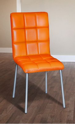 ➤Цена 2 478 грн UAH Купить Стул металлический с мягким сиденьем и спинкой 52х43х87 кожзам оранжевый ➤Оранжевый ➤Стулья металлические➤➤010AMA фото