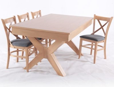 ➤Ціна 78 675 грн UAH Купити Комплект обідній дерев'яний стіл 180х100(+40х4) зі стільцями 8 шт горіх➤Горіх ➤Сучасні➤Nalp➤185PLN фото